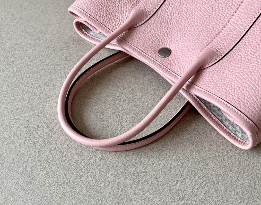 Hermes Garden Party 30cm Tote Handbag In Rose Sakura Clemence Leather